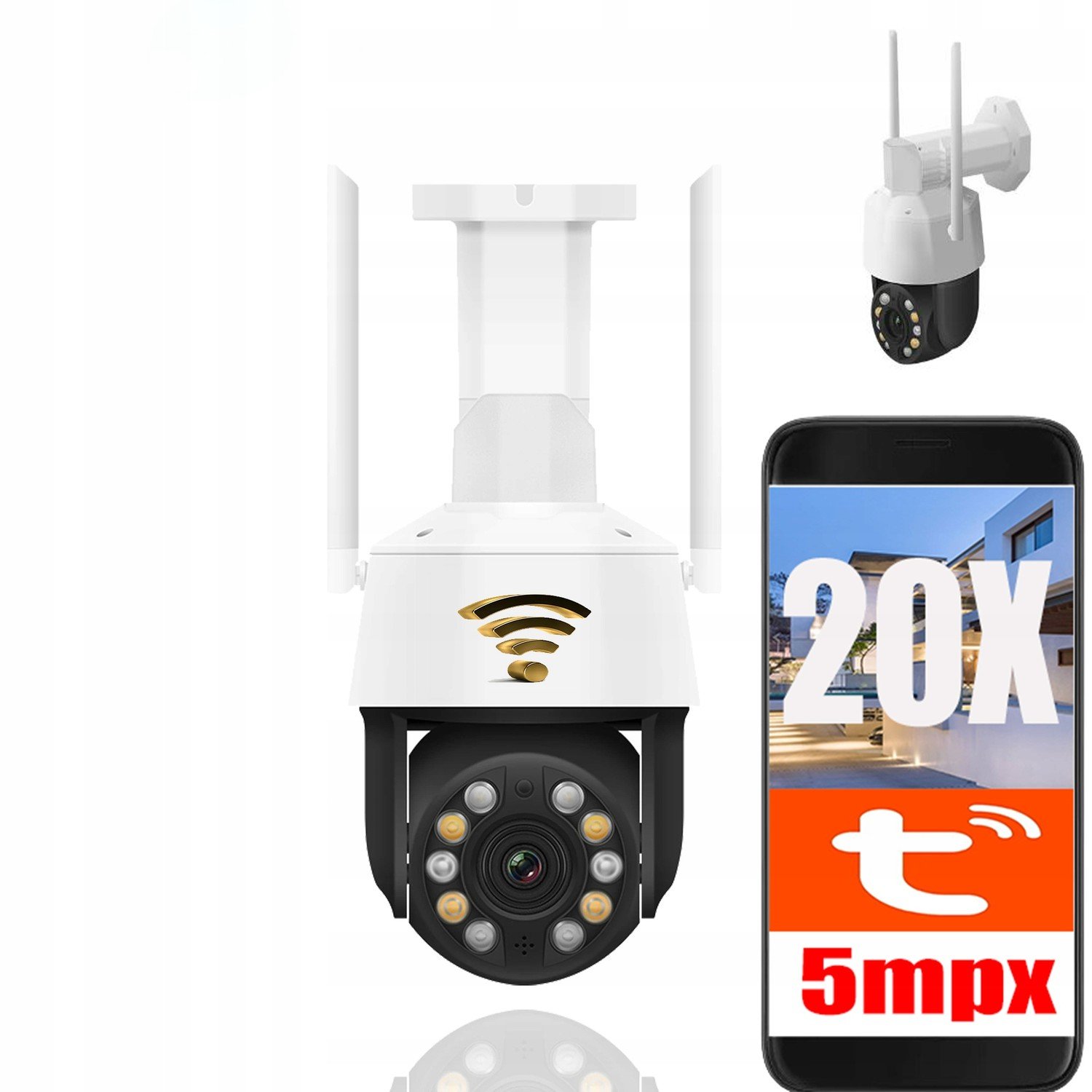 Wifi Ip kamera venkovní otočná 20X Zoom 5Mpx