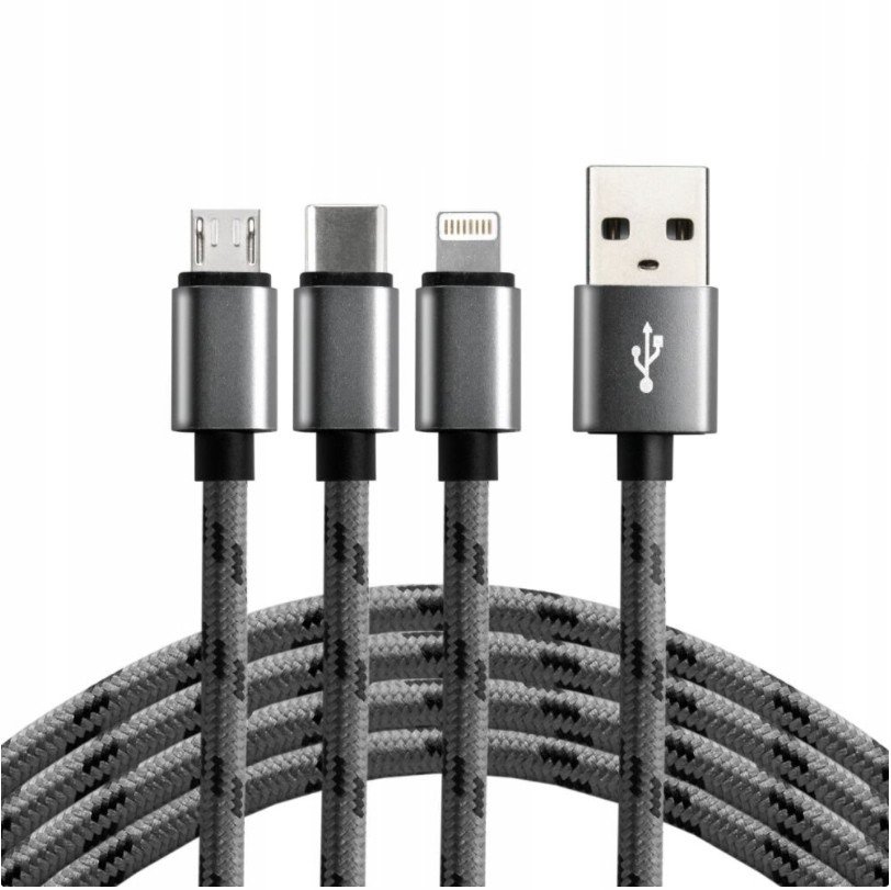 Everactive Usb kabel 3v1 120cm až 2,4A