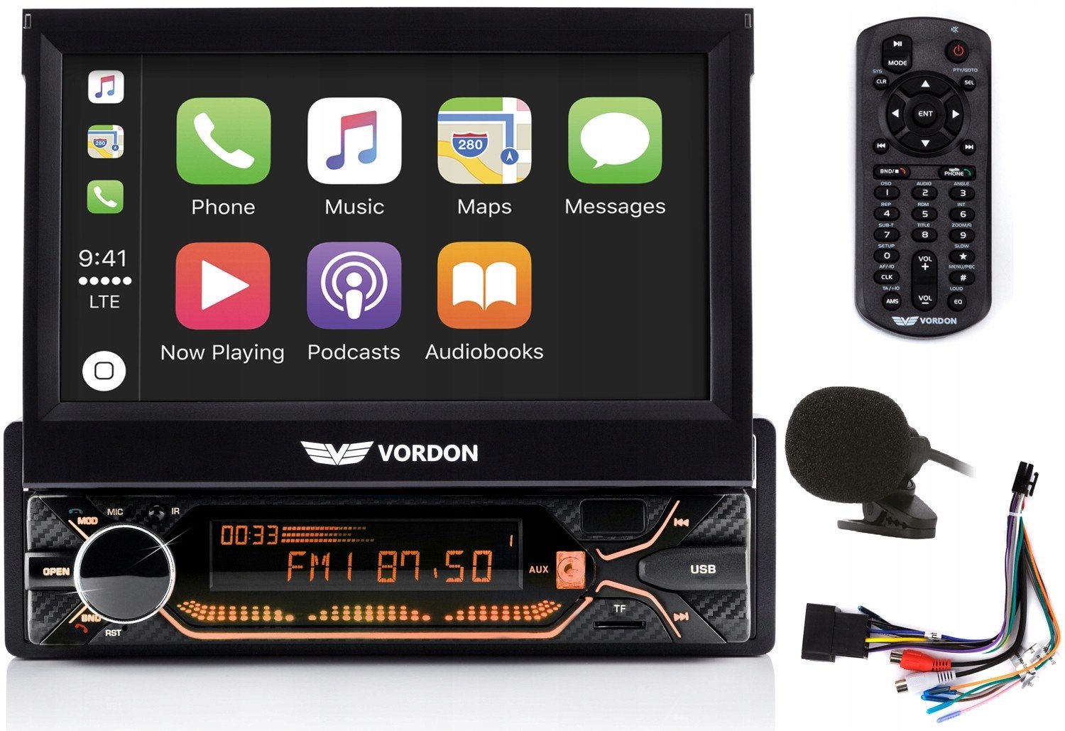 Autorádio 1DIN Aux Usb Sd Bluetooth Vordon