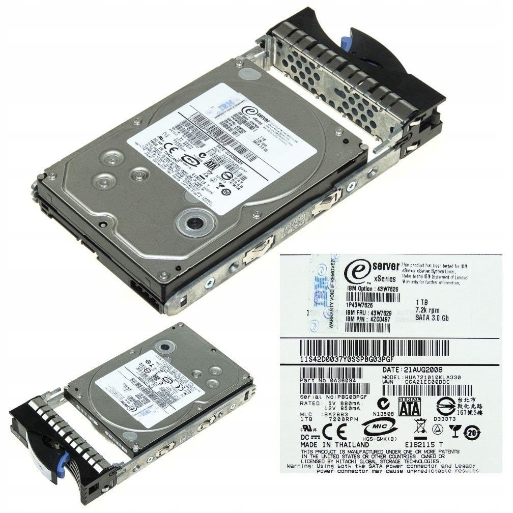 Ibm 43W7629 1TB 7.2K 43W7626 Sata 3Gb 42C0497