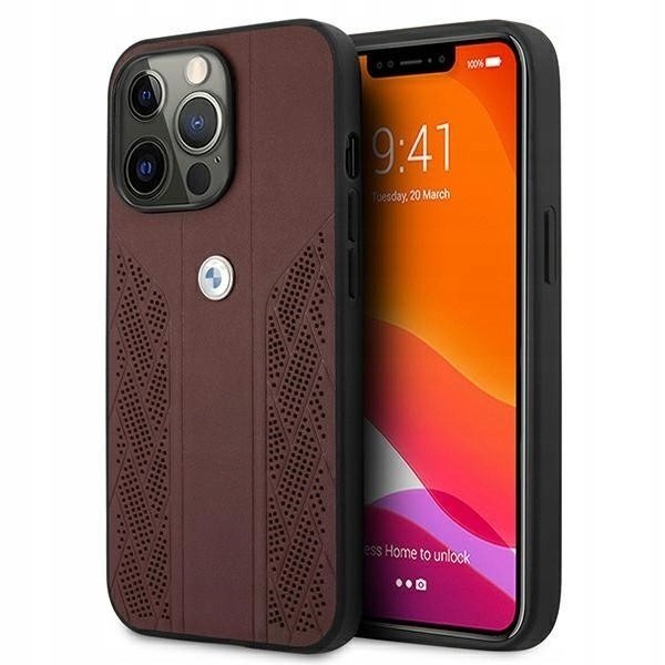 Kožené pouzdro Bmw Curve Perforate Case pro iPhone 13 Pro