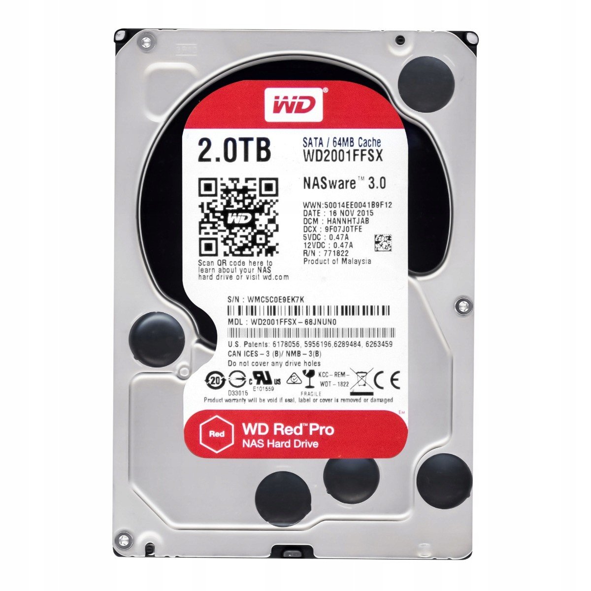 Wd Red Pro 2TB 7,2K 64MB Sata III 3,5'' WD2001FFSX