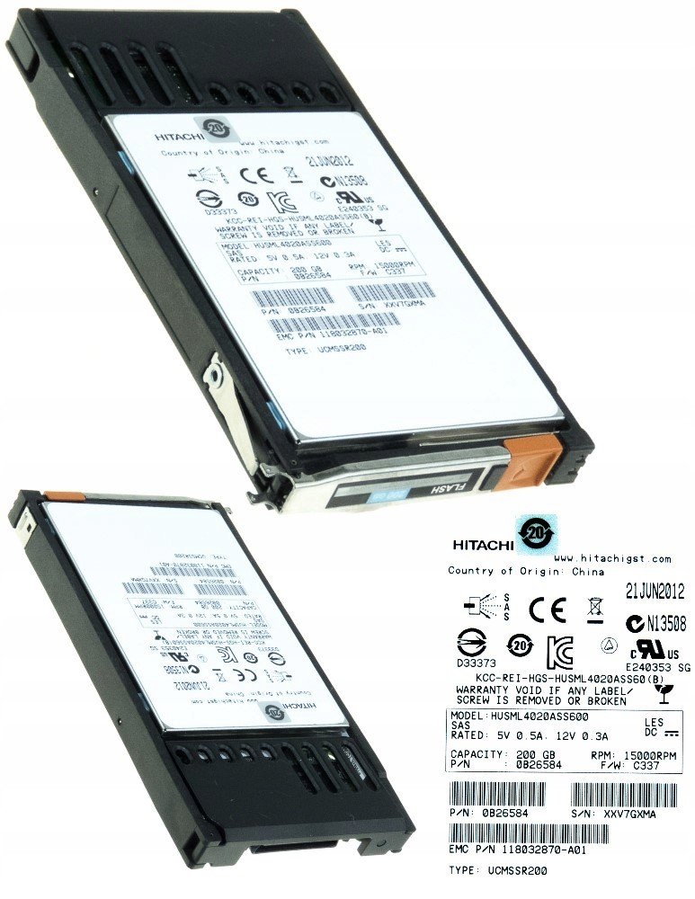 Emc 005050256 200GB Sas Ssd 2.5'' HUSML4020ASS600