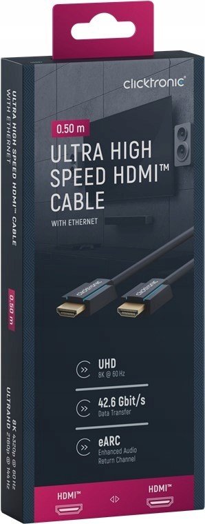 Clicktronic Hdmi kabel 2.1 8K 60Hz 0,5m
