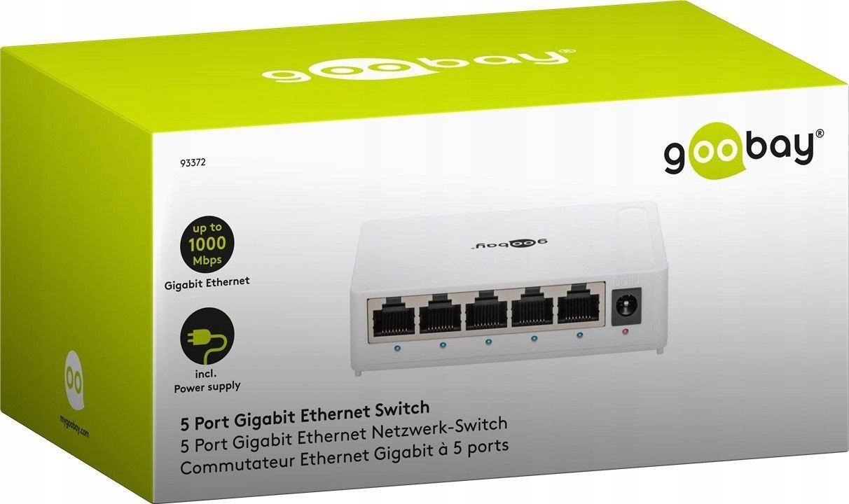 Síťový přepínač RJ45 5-portový Goobay 1Gbps