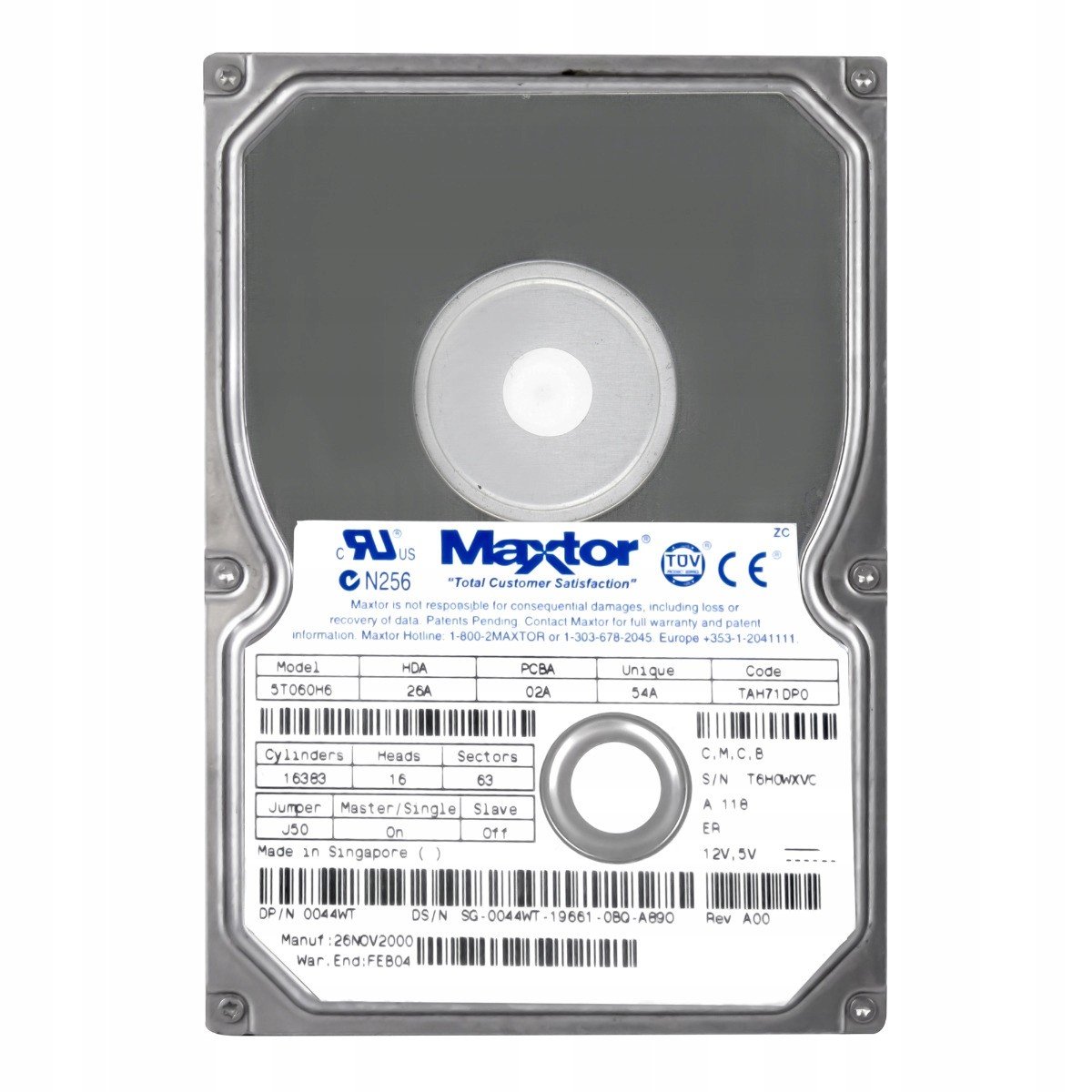 Maxtor 60GB 7,2K 2MB Ata 3,5'' 5T060H6