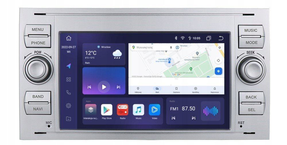 Navigace Android Ford Galaxy Fiesta Carplay Dsp