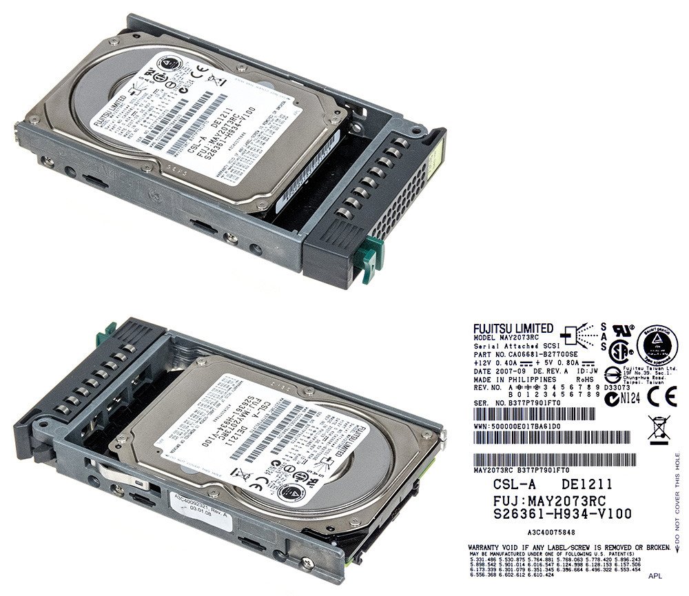 Fujitsu S26361-H934-V100 73GB Sas 3Gbps 10K 2,5''