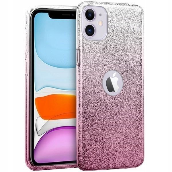 Pouzdro Shining pro Iphone 11 transparentní/růžové