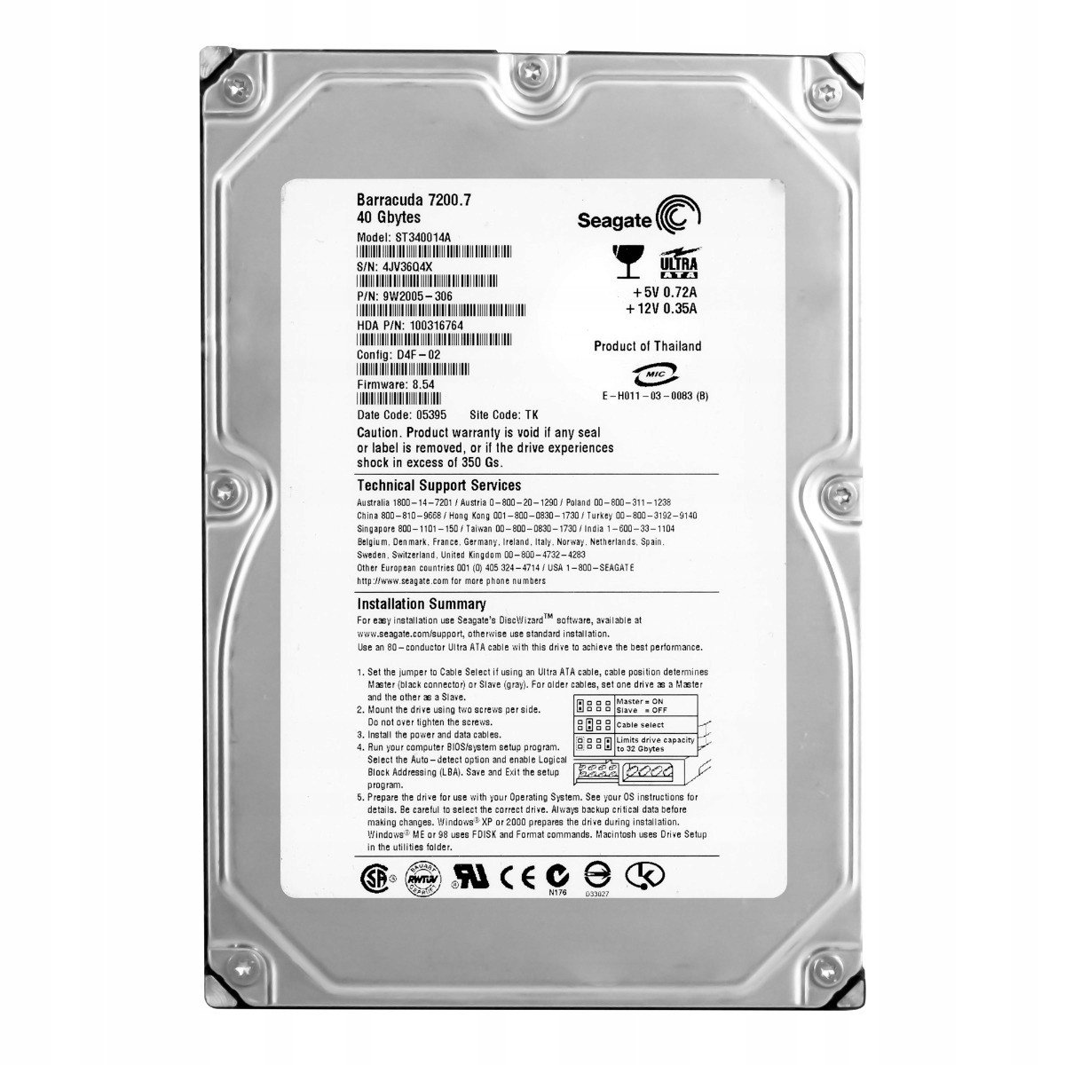 Seagate Barracuda 40GB 7.2K 2MB Ata 3.5' ST340014A