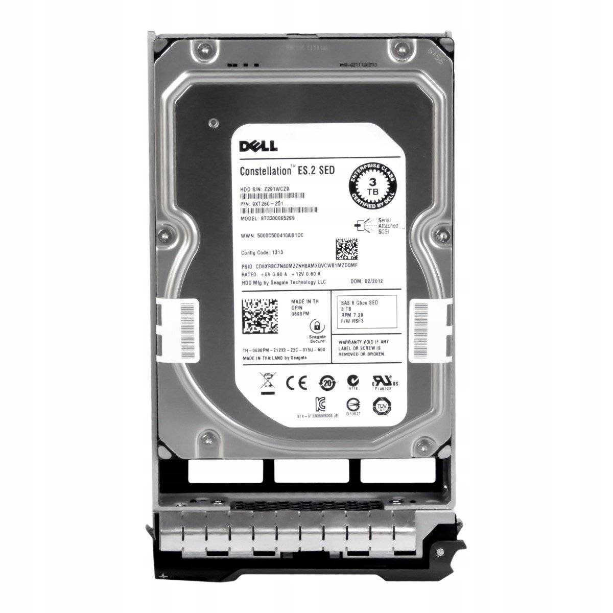 Dell 0698PM 3TB 7,2K 64MB SAS-2 3,5'' ST33000652SS