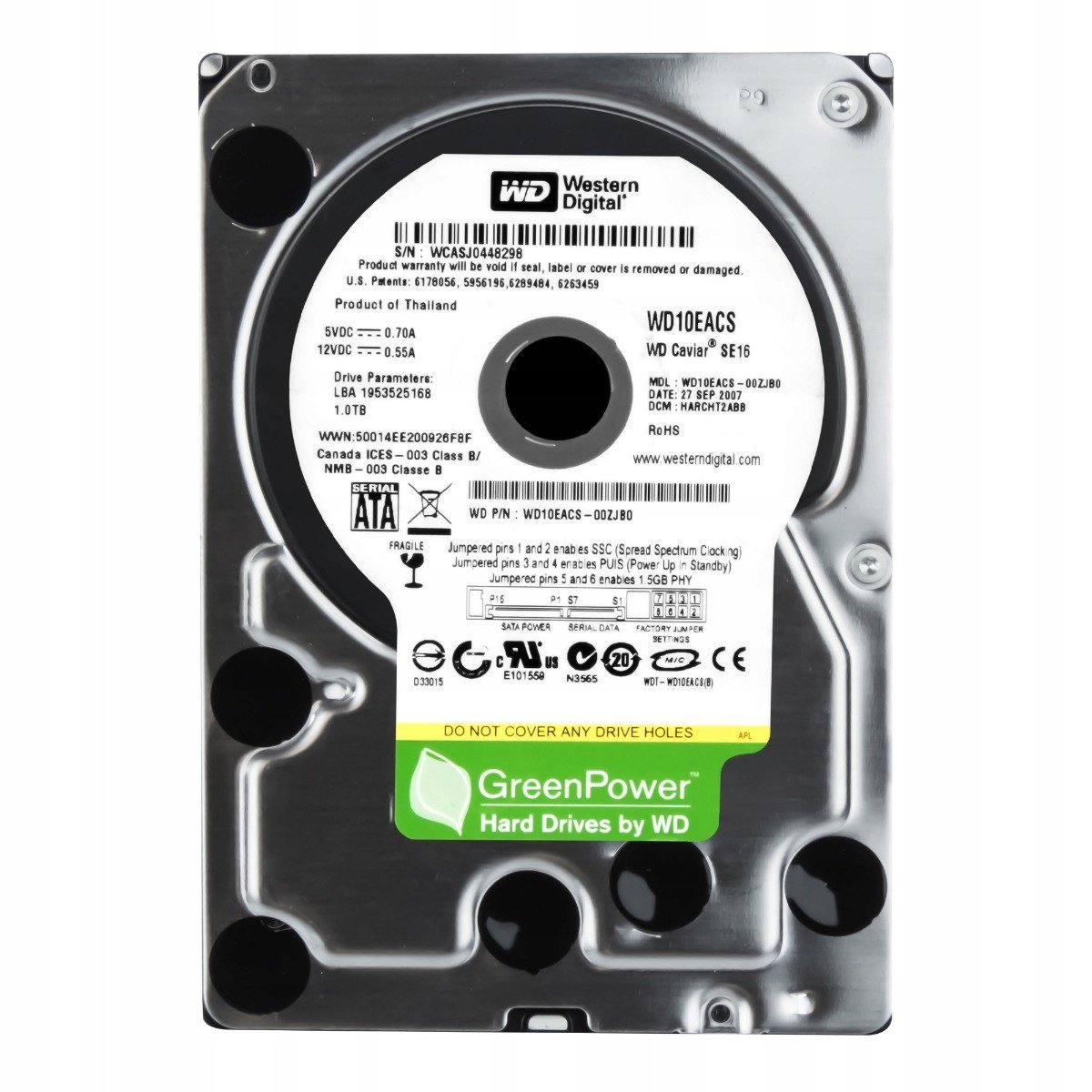 Wd Caviar SE16 1 Tb 7,2 k 16 Mb Sata II 3,5 'WD10EACS