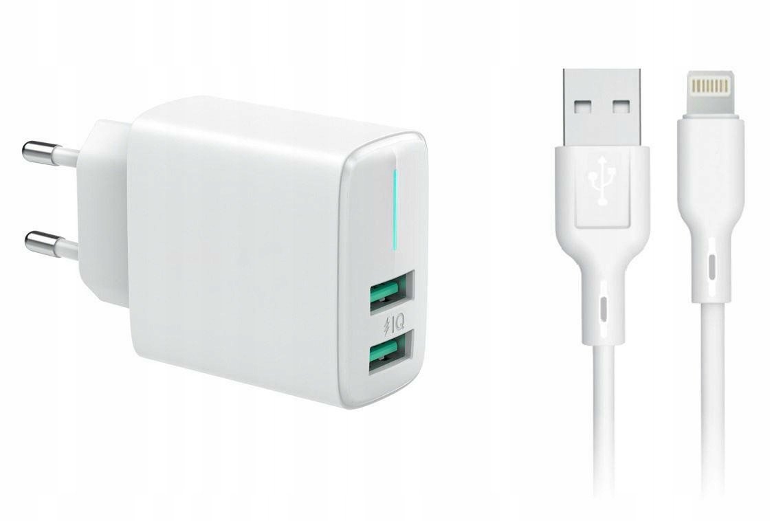 Síťová nabíječka 2x Usb 3,4A kabel iPhone 1m