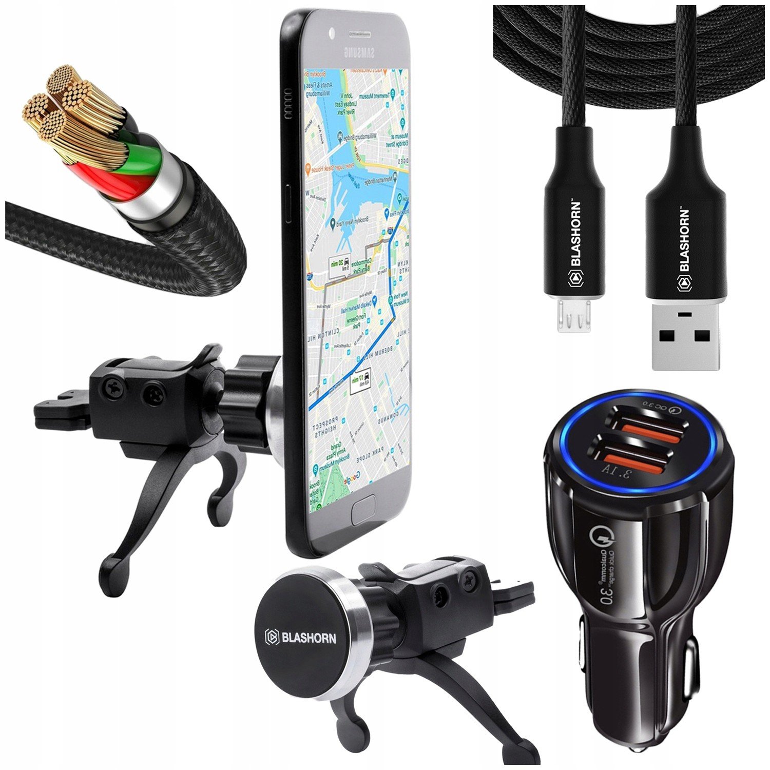 Pajík Telefon Kabel microUSB 1,2m auto