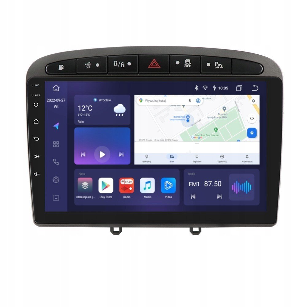 Rádio Android Peugeot 408 Carplay Dsp 4/64GB Lte