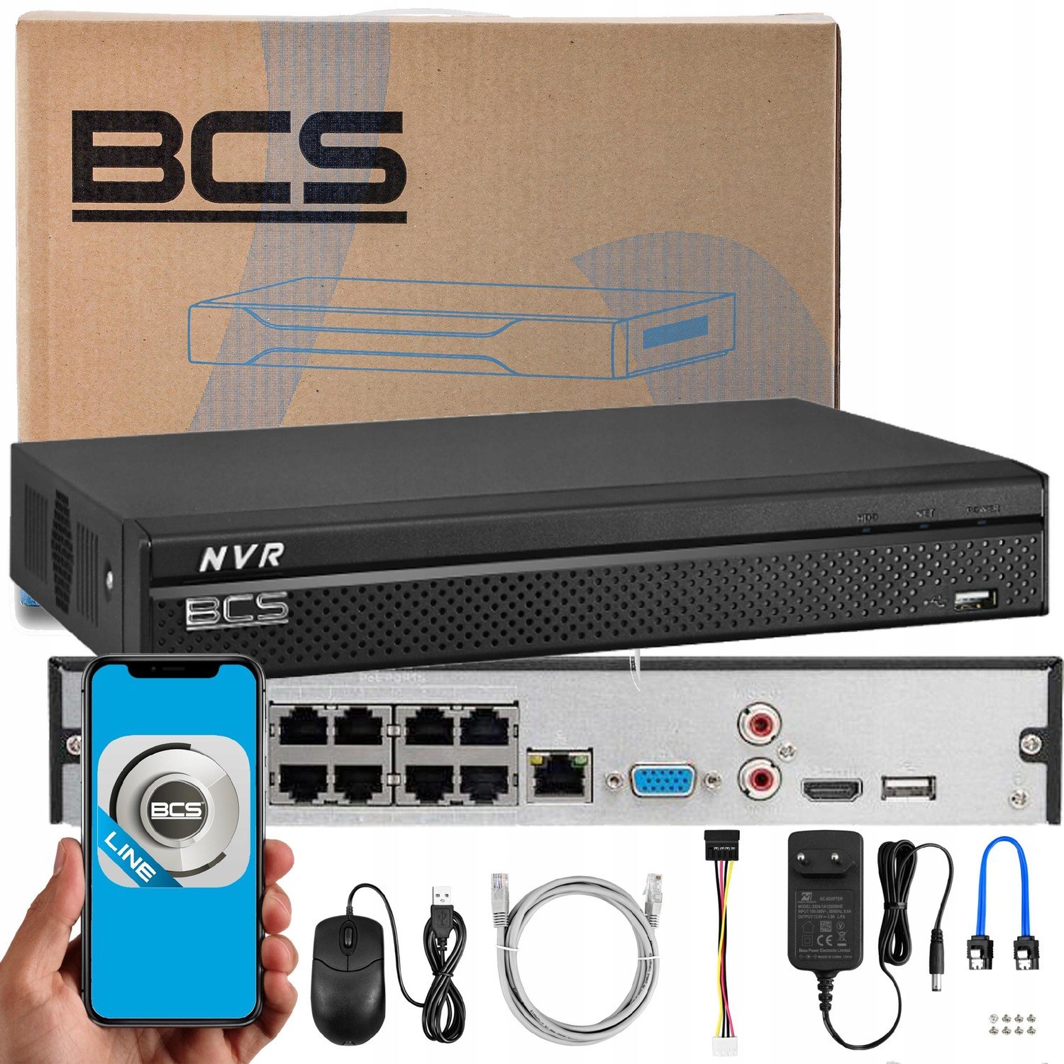 Ip Bcs Rekordér Pro 8 Kamer BCS-L-NVR0801-4KE-8P