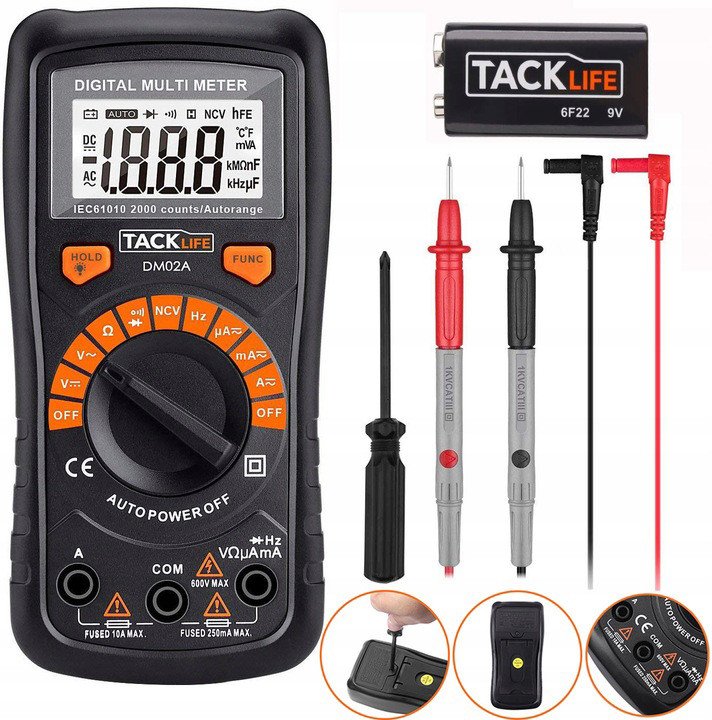 Cyfrový multimetr Elektrický měřič proudu LCD