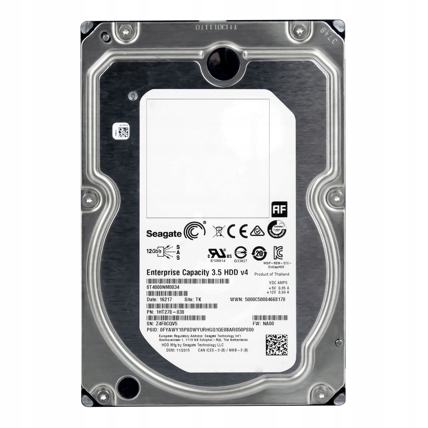 Seagate 4TB 7.2K 128MB SAS-3 3.5'' ST4000NM0034