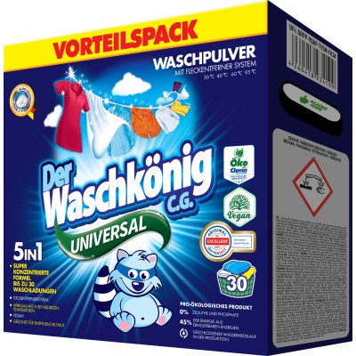 Waschkönig Universal prací prášek, 30 praní, 1,95 kg