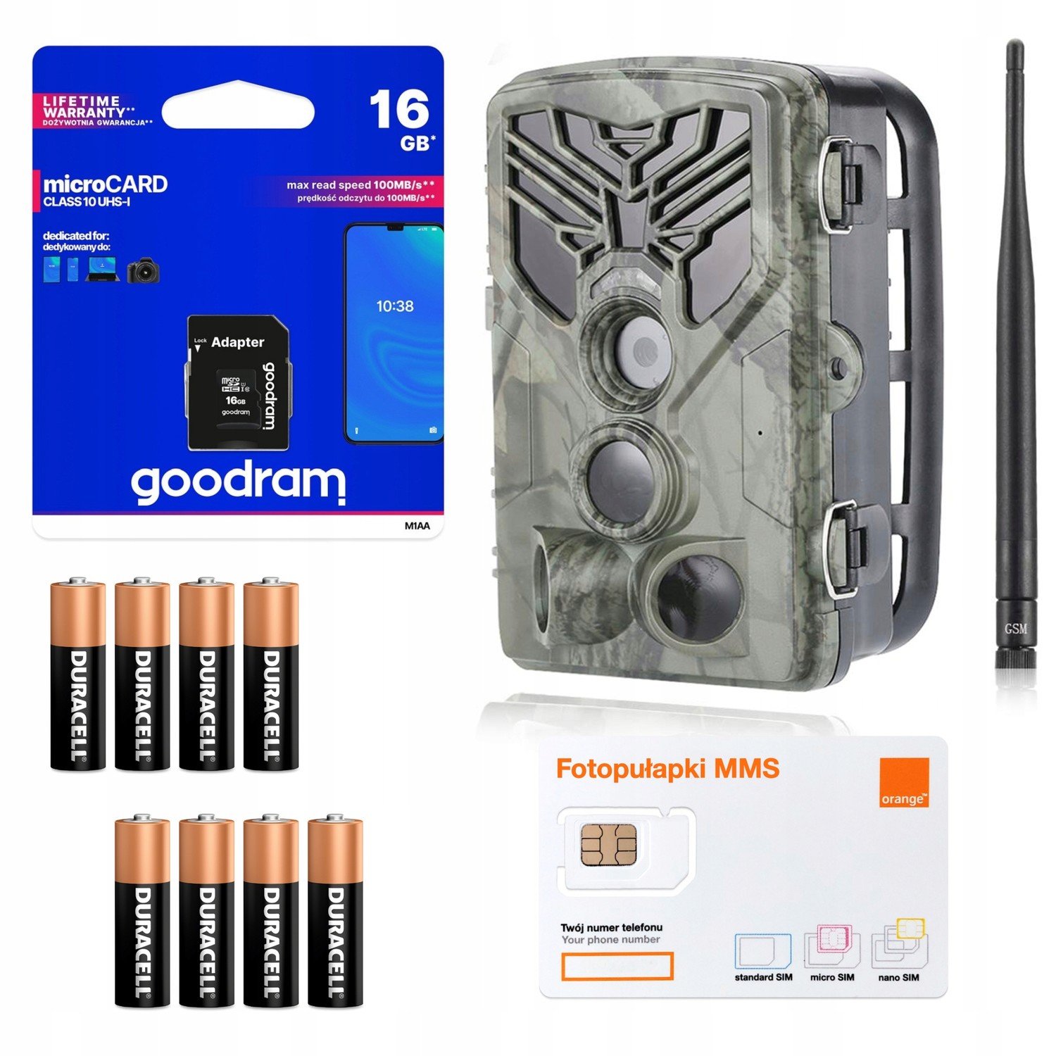 Fotopast HC810M Sim Sd GoodRam 16GB Duracell