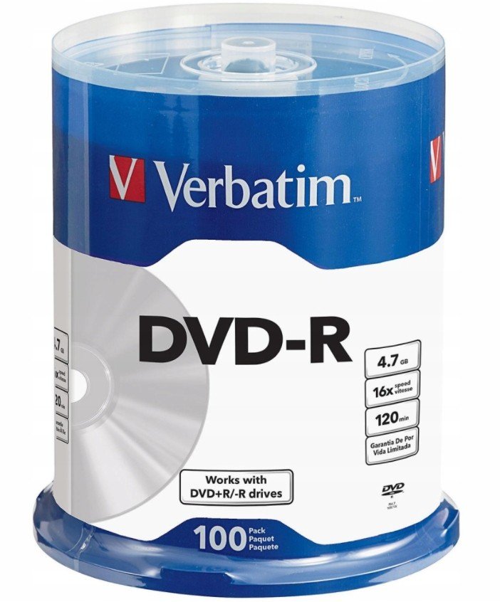 Disky Verbatim Dvd-r Cake 100 ks 4,7 Gb 16x