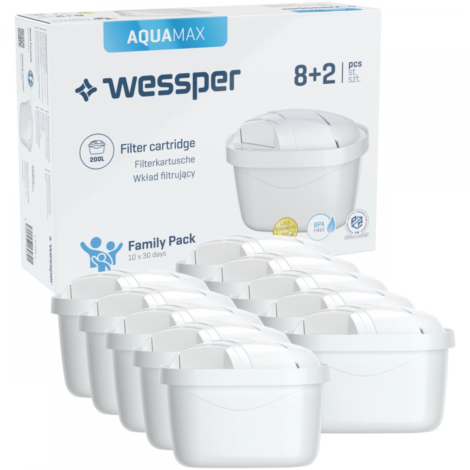 Filtr vodní náplně konvice Wessper AquaMax 10ks