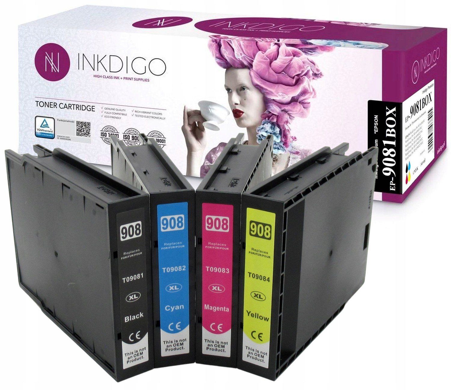 4x náhrada T9081 T9084 za Epson Wf 6090 6590