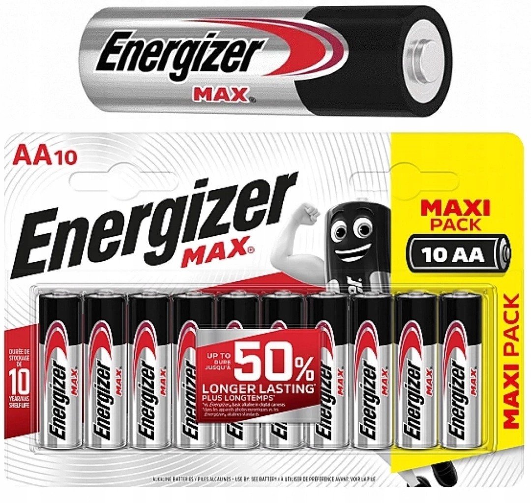 Energizer 10x Paletky Alkalické baterie Max Aa Lr