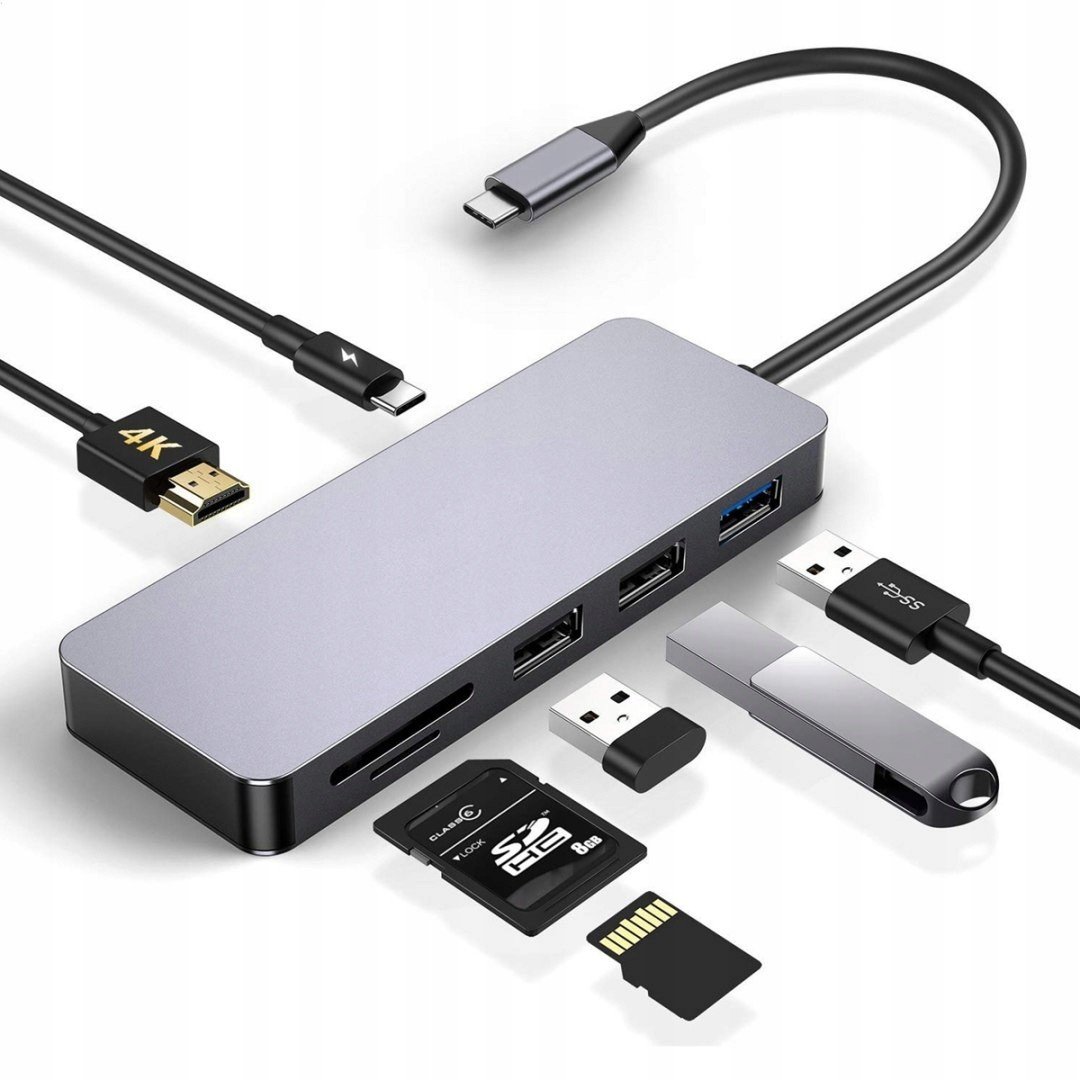 Dokovací stanice Usb C 3.0 Hdmi Sdhc/xc Nabíjení