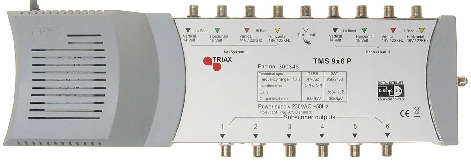 Multipřepínač TMS-9/6 9 VSTUPŮ/6 Výstupů Triax