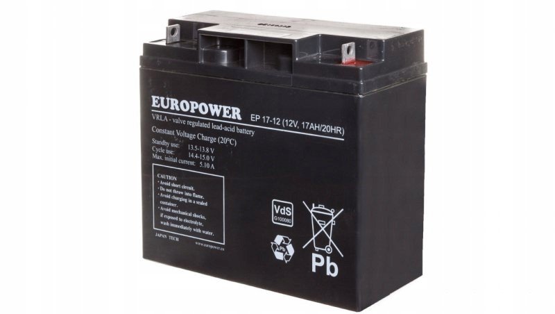 Bezúdržbový akumulátor Agm 17Ah 12V Europower Ep