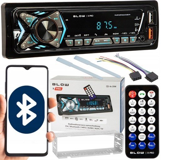 Autorádio Bth 1-DIN Usb Aux Sd Dálkové Ovládání 4X25W