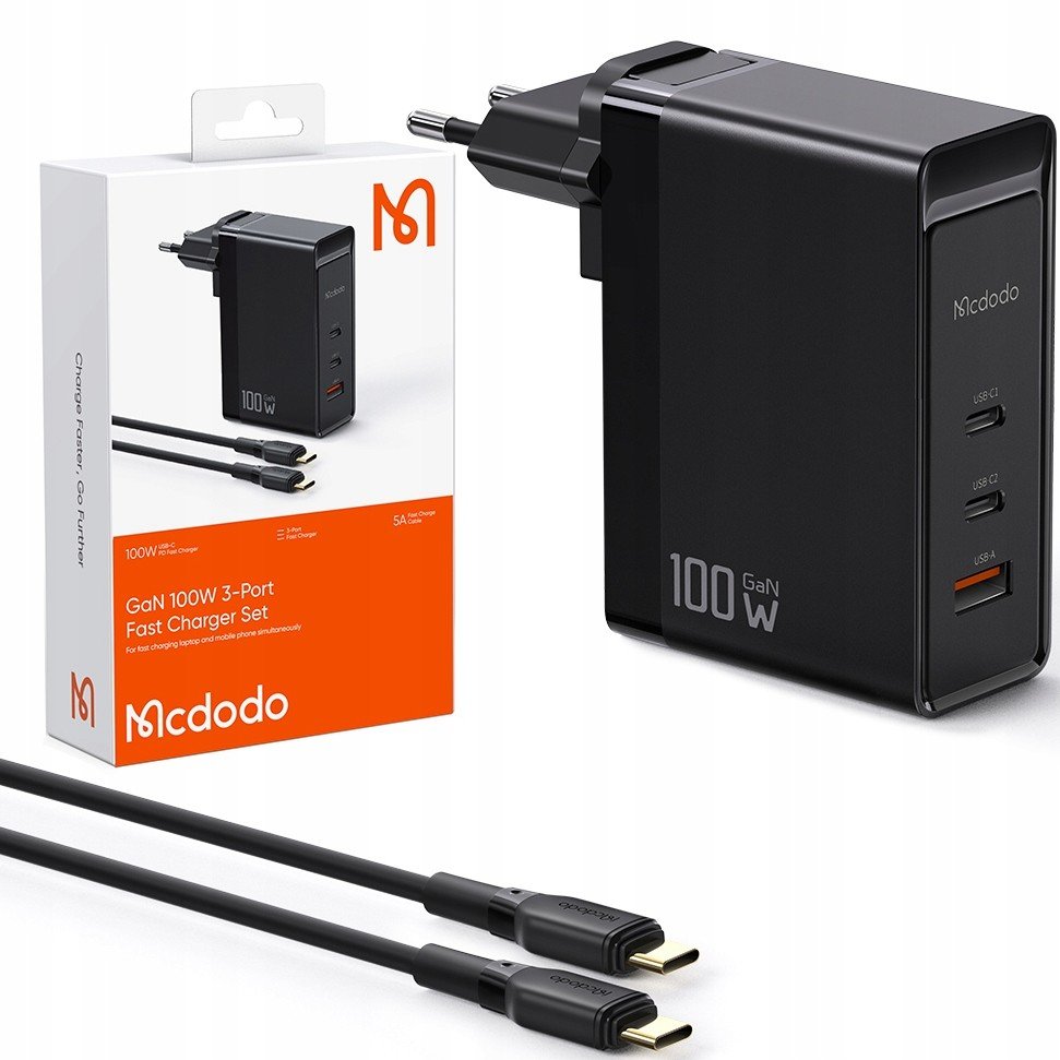 Mcdodo GaN Rychlý Nabíjení Usb-c Pd Usb-a Qc 100W