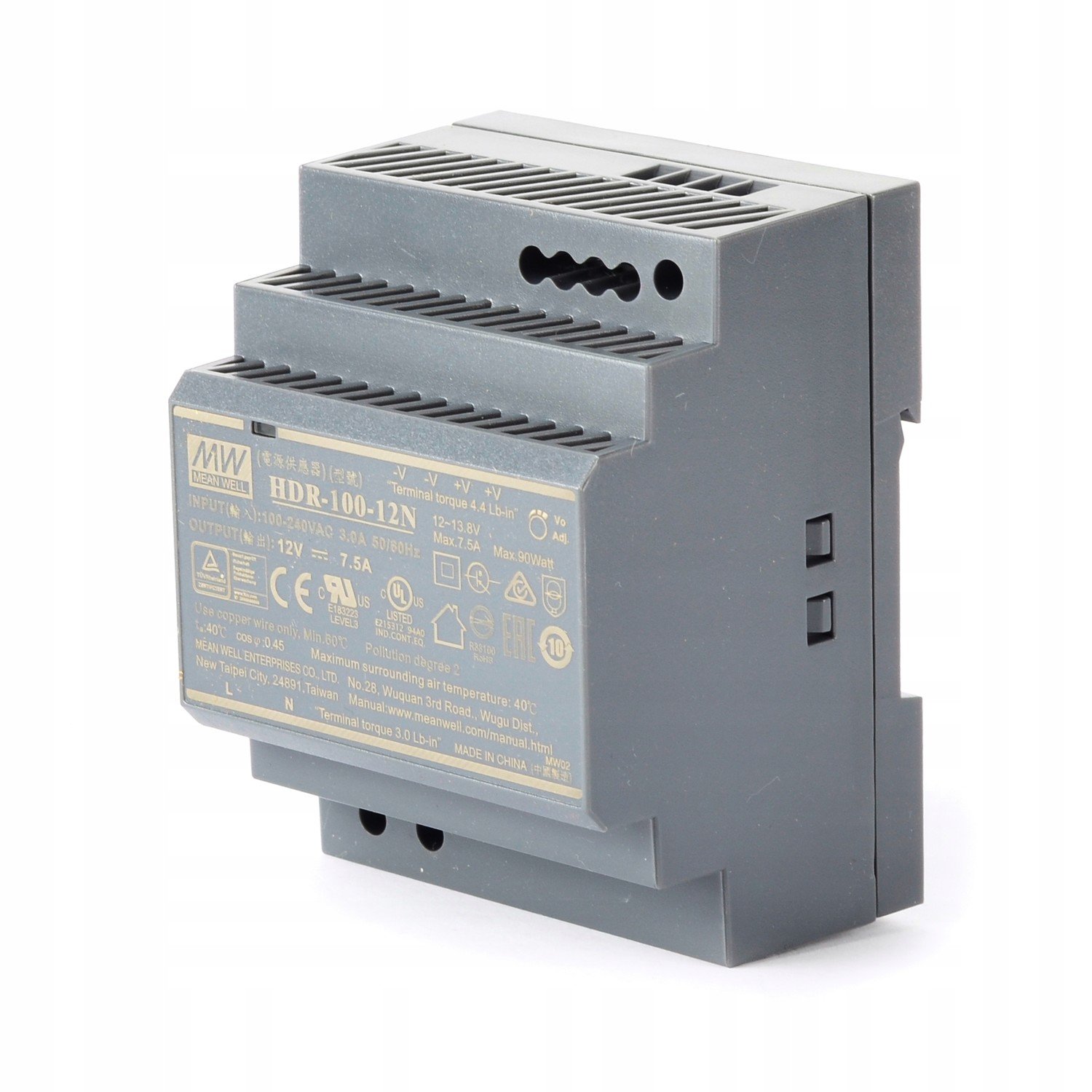 Napájení Na Lištu Din 12V/100W/7,5A HDR-100-12