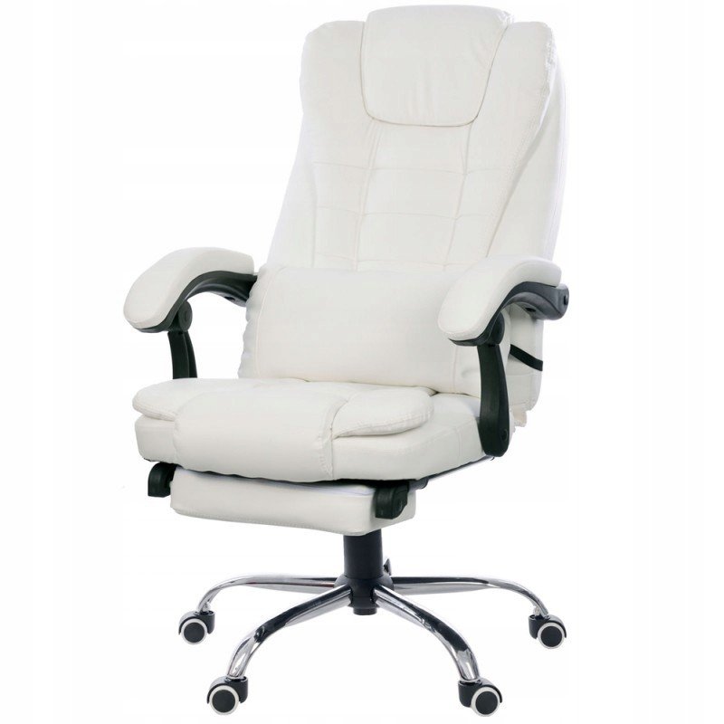 Nastavitelná kancelářská židle bílá FBK02 podnožka