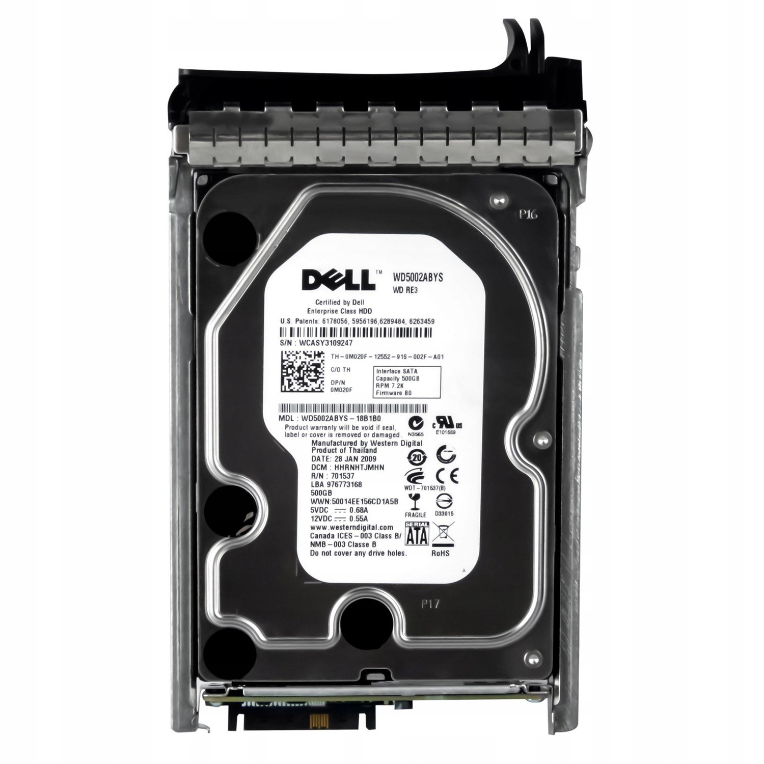 Dell 0M020F 500GB 7.2K Sata II Sas 3.5' WD5002ABYS