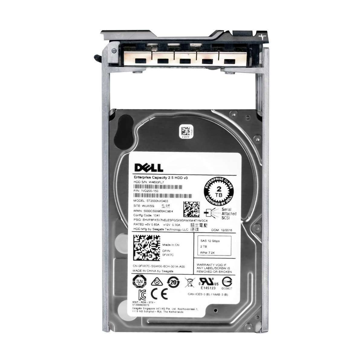 Dell 0FVX7C 2TB 7.2K 128MB SAS-3 2.5' ST2000NX0433