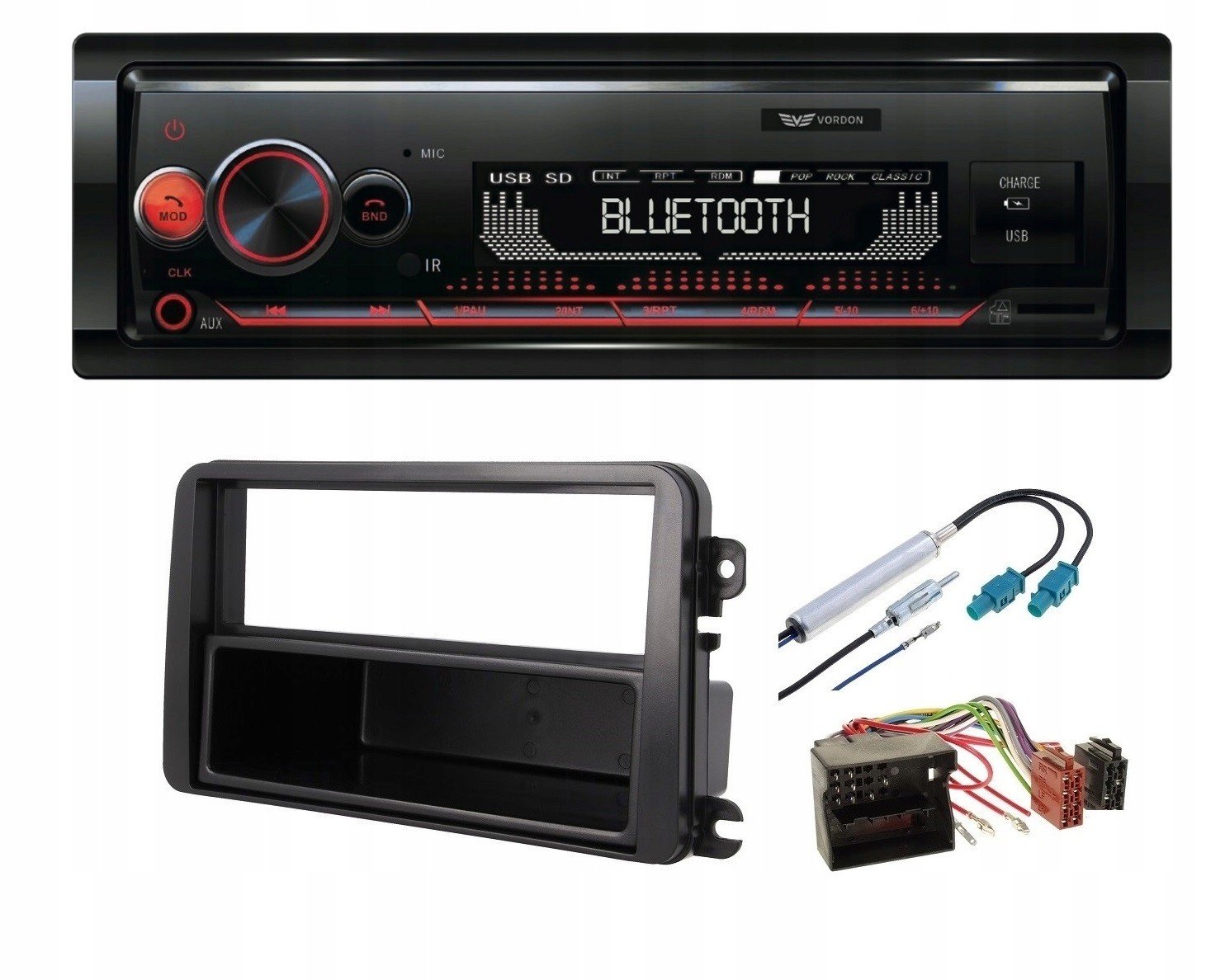 Vordon HT-169 Rádio Bluetooth Aux Sd Vw Passat B6