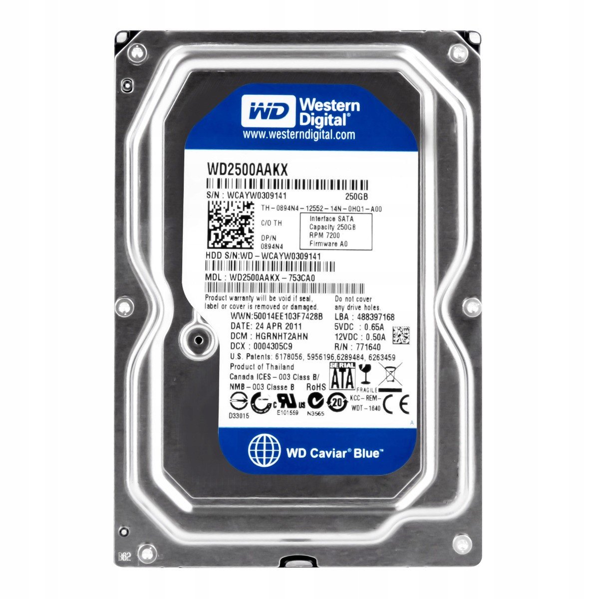 Dell 0894N4 250GB 7.2K Sata III 3.5'' WD2500AAKX