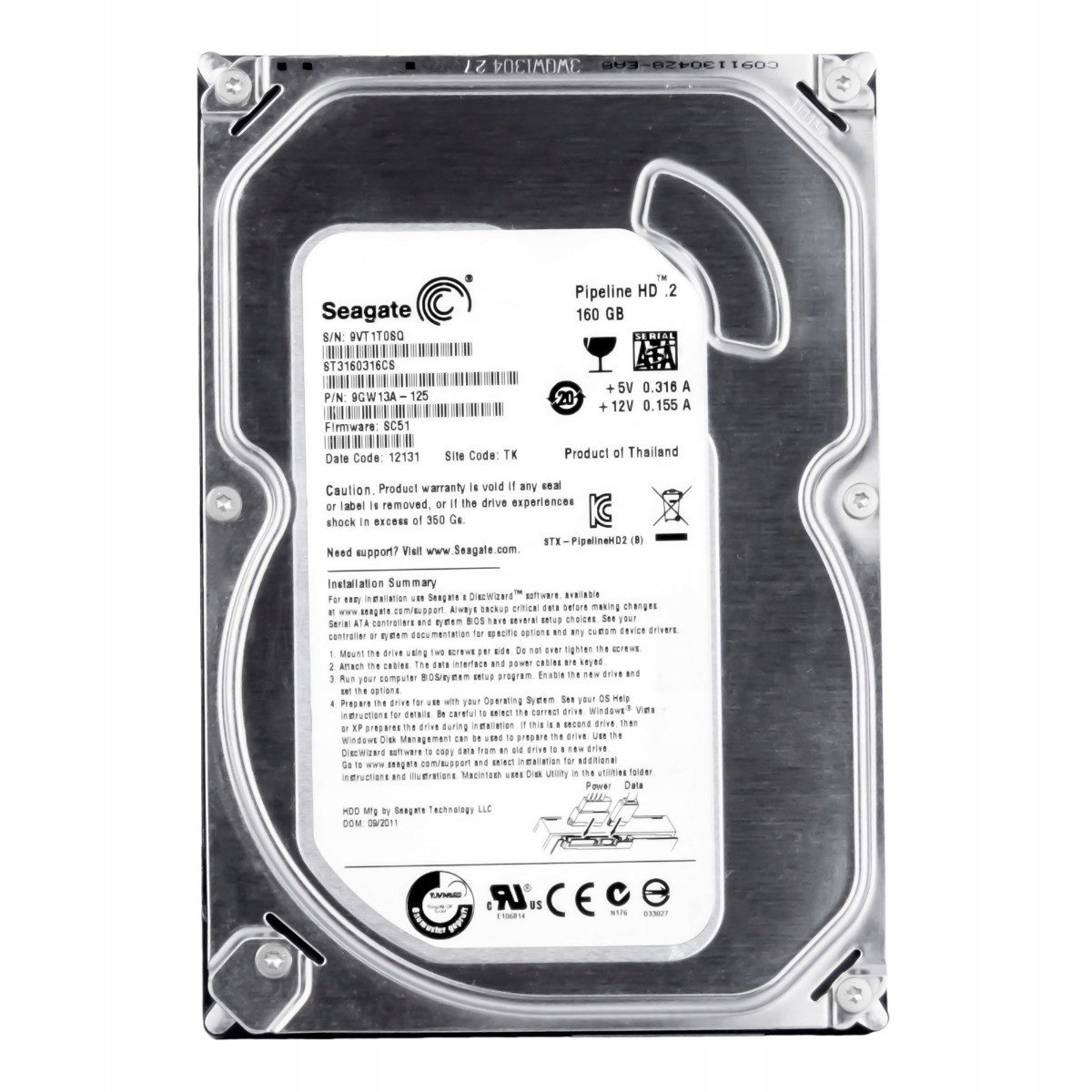 Seagate 160GB 5.9K 8MB Sata II 3.5'' ST3160316CS