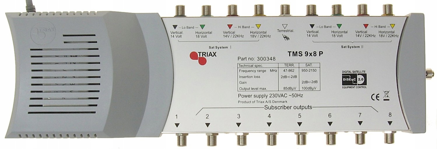 Multipřepínač TMS-9/8 9WE/8WY Triax
