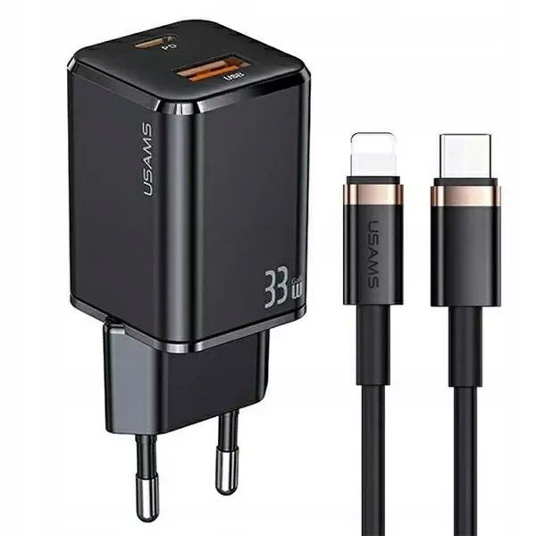 Usams Nabíječka do sítě 1xUSB-C+1xUSB T43 33W PD3