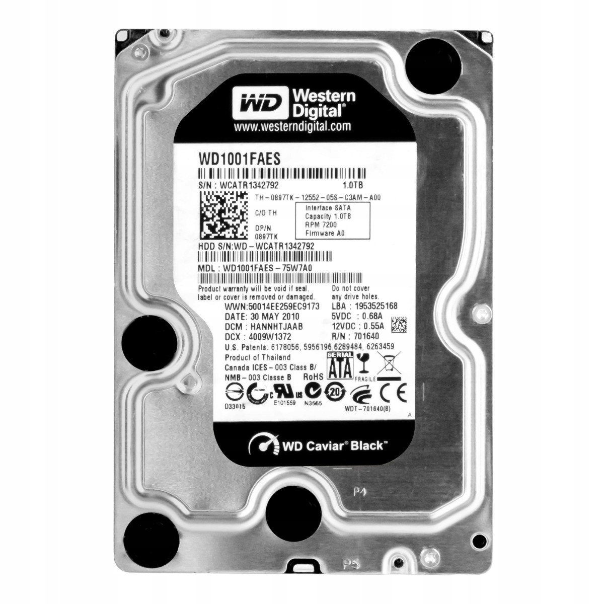 Dell 0897TK 1TB 7.2k 64MB Sata II 3.5'' WD1001FAES
