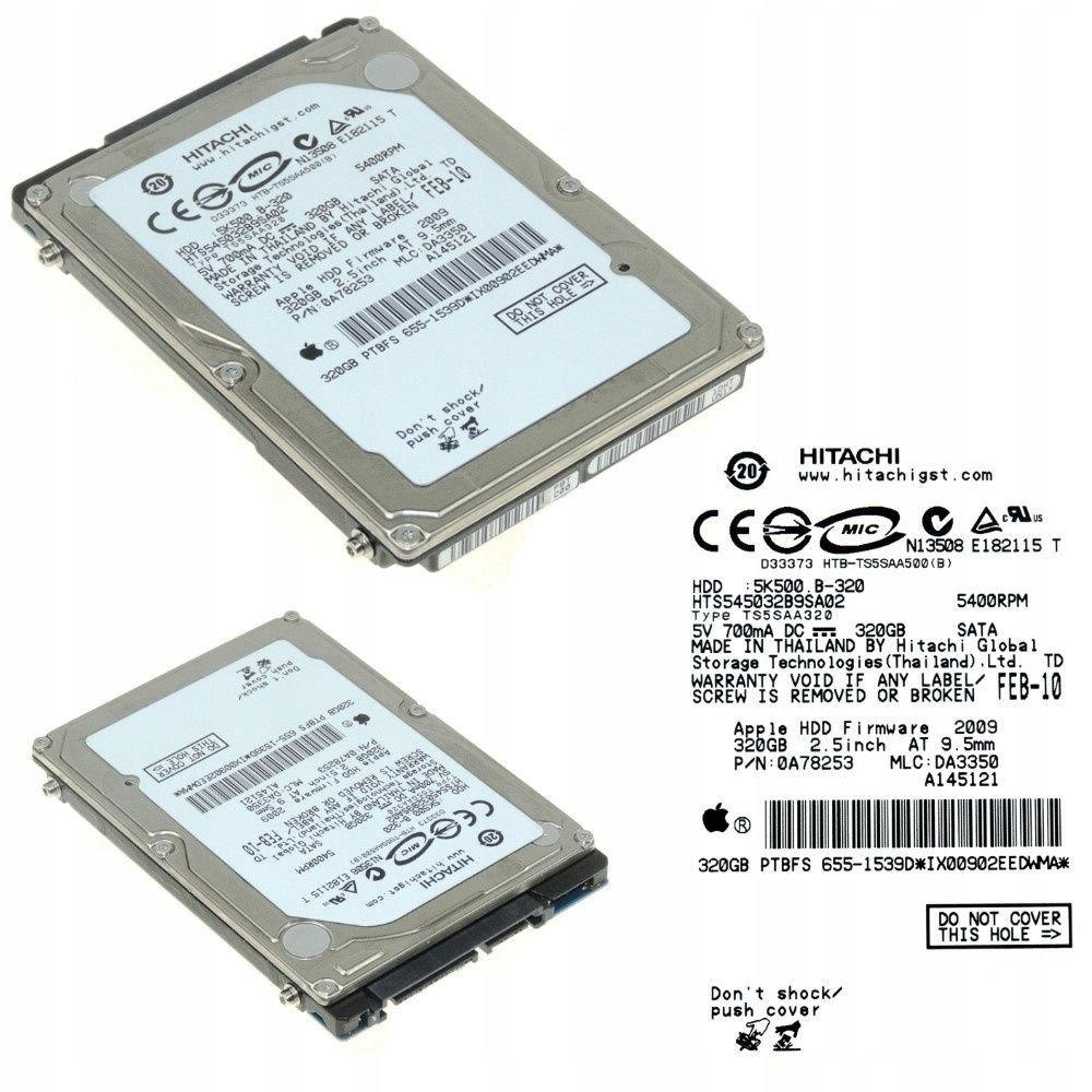 Apple 655-1539D 320GB Sata 5.4k HTS545032B9SA02