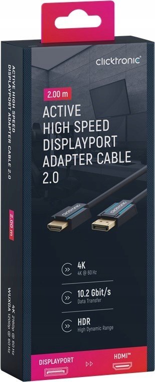 Clicktronic kabel DisplayPort Dp Hdmi 2.0 4K 2m