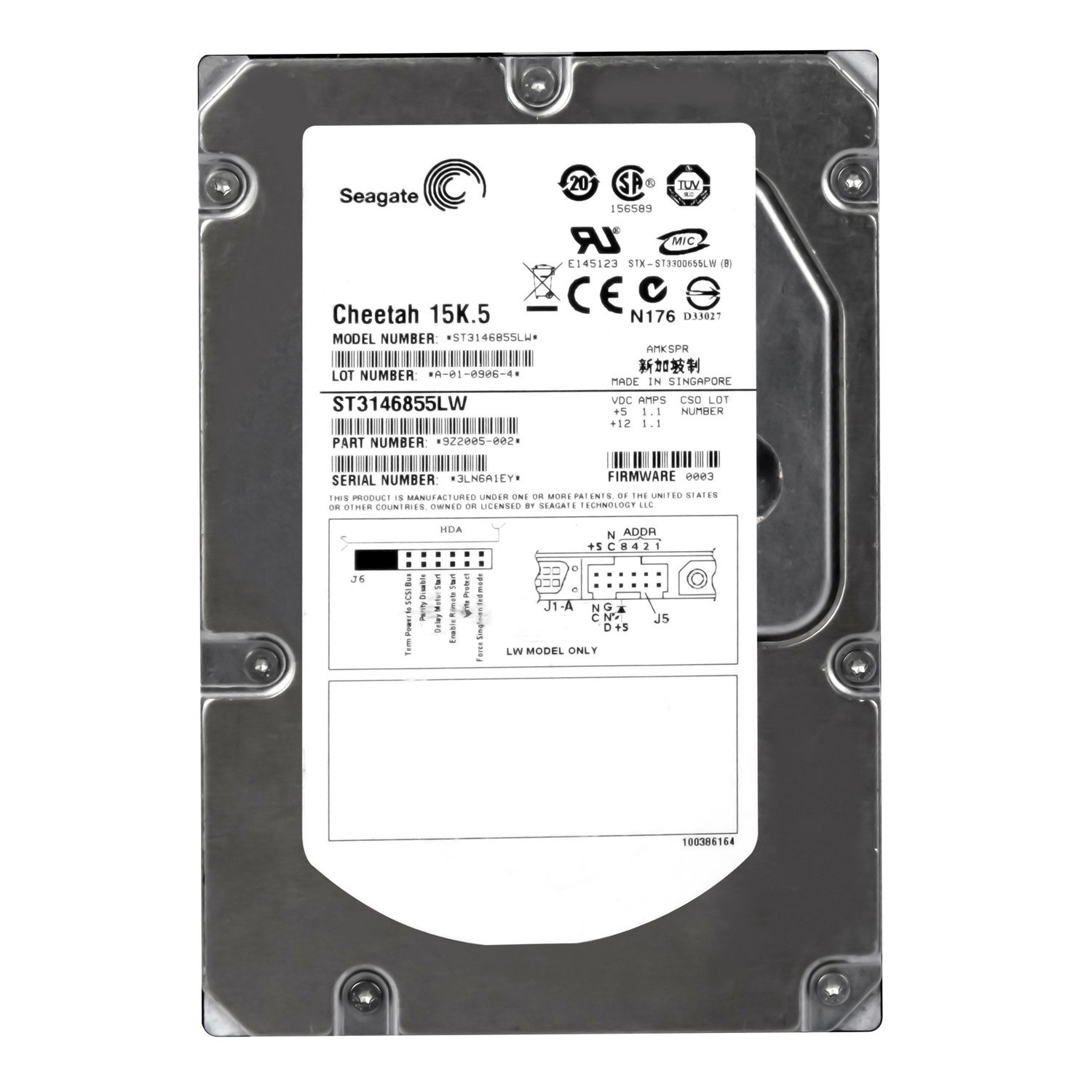 Seagate 146GB 15K 16MB Scsi U320 3,5'' ST3146855LW