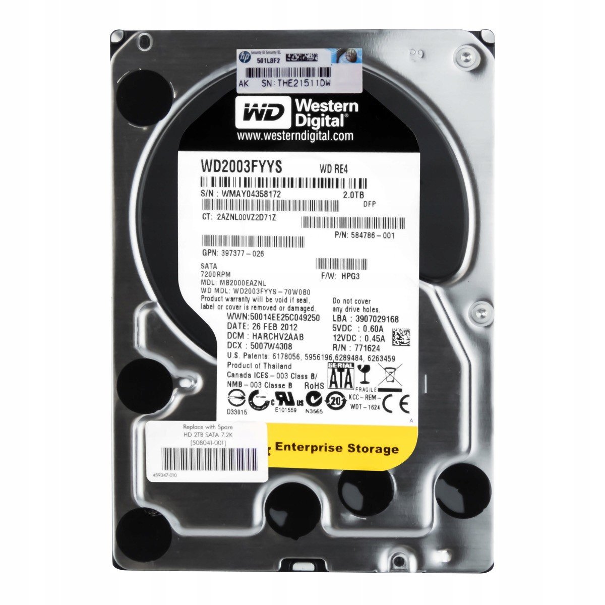 Hp 584786-001 2TB 7.2K Sata II 3.5'' WD2003FYYS