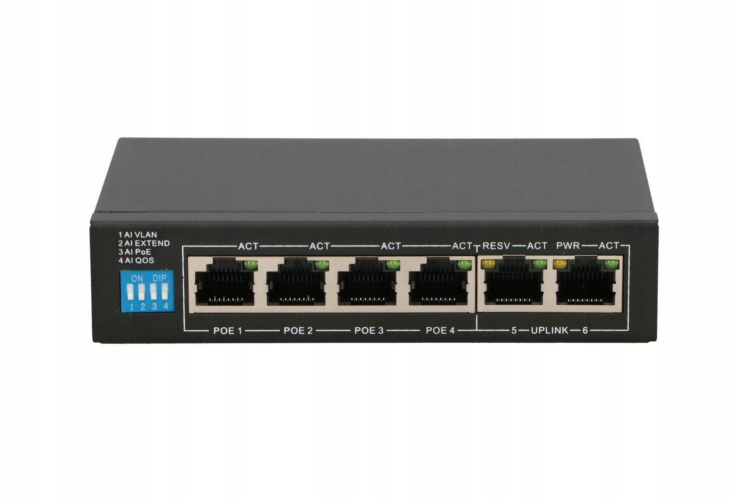 Switch Poe 4xPOE 2xUplink 60W Extralink Euros V2