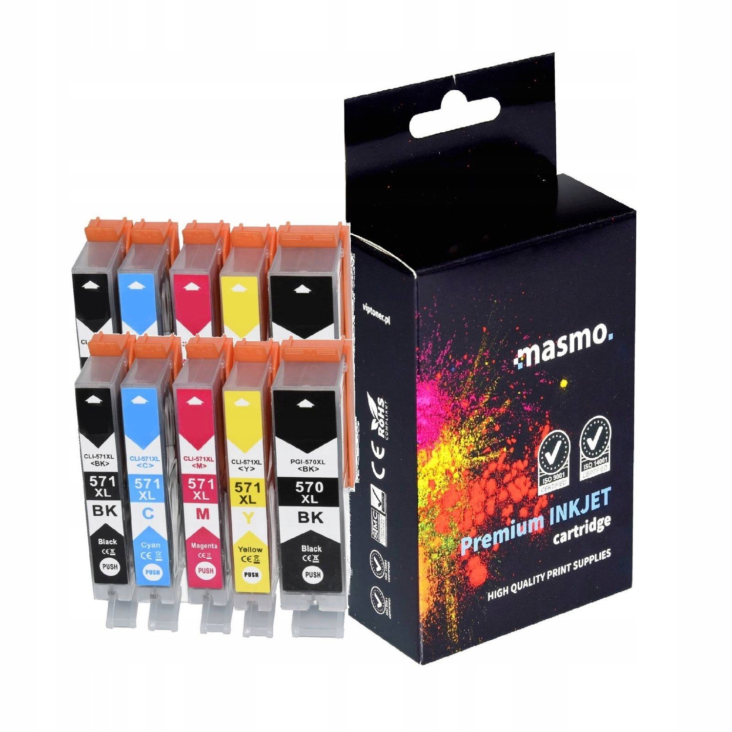 10 x inkousty pro Canon CLI571 Cmy-bk MG5750 TS5050