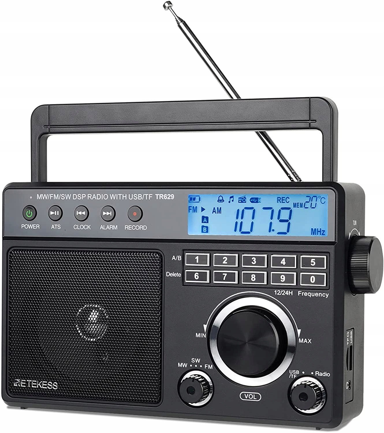 Retekess TR629 Rádio přenosné Am Fm Sw světový